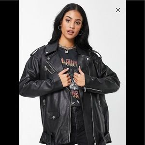 SOLD ✔️ ASOS Longline Genuine Leather Jacket - Black, US 4